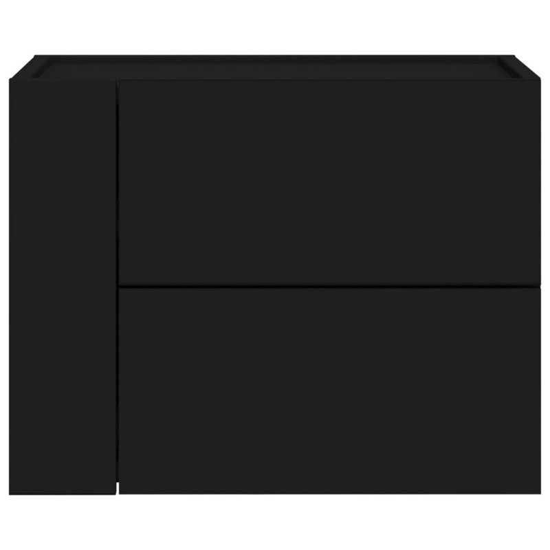 Rainald 45cm W Manufactured Wood Bedside Table, Black