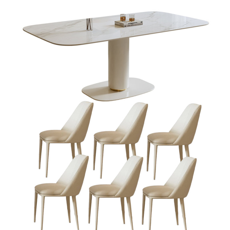Table de salle à manger Modern, Blanc, H 29,5 po x L 63 po x l 31,5 po