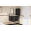 Meuble-lavabo moderne en MDF et fer noir avec lavabo en céramique, solution de rangement peu encombrante