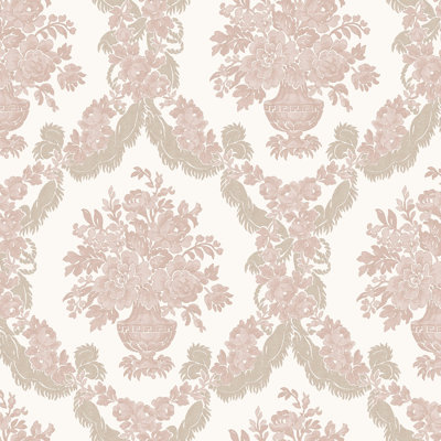 Italian Classics 4 Floral Baroque Damask 3D Embossed Wallpaper Roll