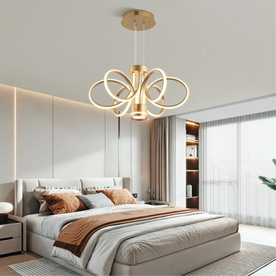 Modern LED Chandelier Ceiling Lamp, Modern Farmhouse Ceiling Ceiling Hanging Light Fixture , for Dining Room, Kitchen Island----GOLD