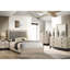 Grand lit moderne, finition crème, tête de lit tapissier gris, tête de lit classique-130576519