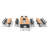 Beni 20 Person Training Meeting Seminar Tables with Modesty Panels and 20 Chairs Complete 30 Pc Set