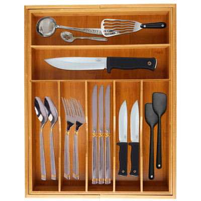 2.5" H x 13.75" W x 17.7" D Flatware & Kitchen Utensils Drawer Organizer