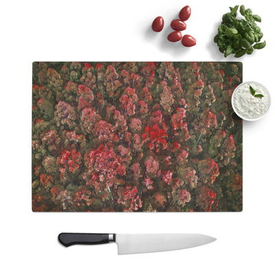 Glass Green Tree Tops in Abstract Chopping Board