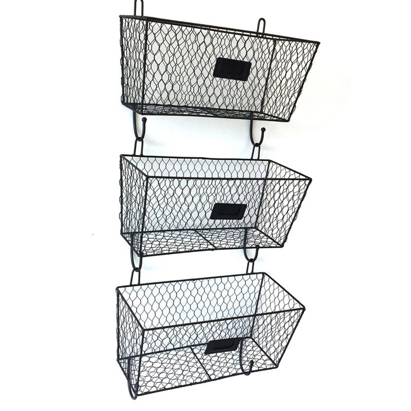 Metal Wall Organizer with Wall Baskets