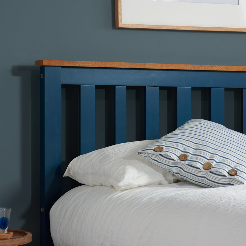 Verona Wooden Ottoman Bed, Kingsize (5'), Navy Blue