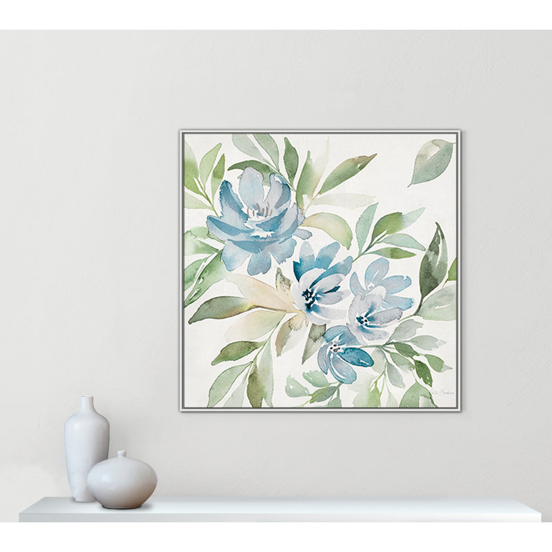 «Soft Blue Paradise Picks II» par Kristen Brockmon, reproduction sur toile flottante, H 46,5 po x l 46,5 po x P 2 po, Blanc