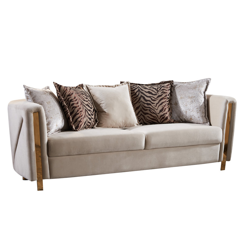 Canapé Nahri, Velours beige