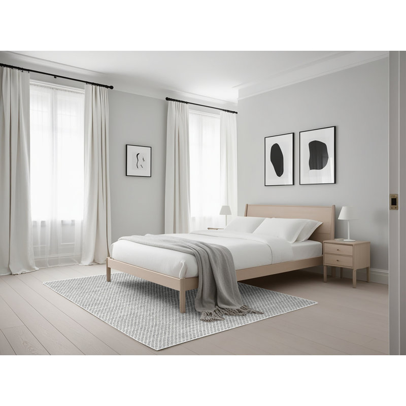Tapis gris/zone noire contemporaine, Rectangle 5 pi x 7 pi