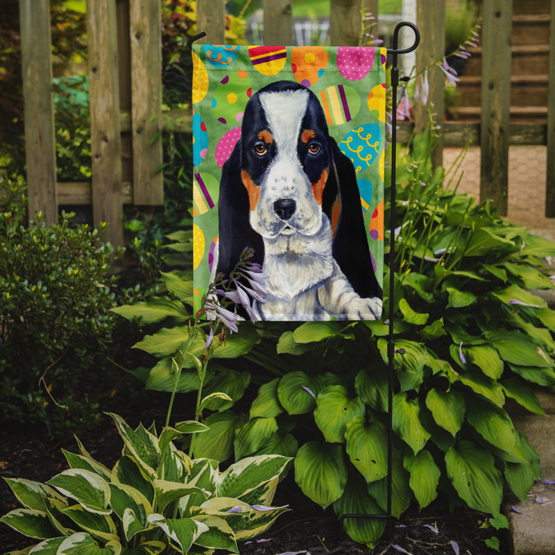 Drapeau de jardin Atara, Basset hound (noir et blanc)