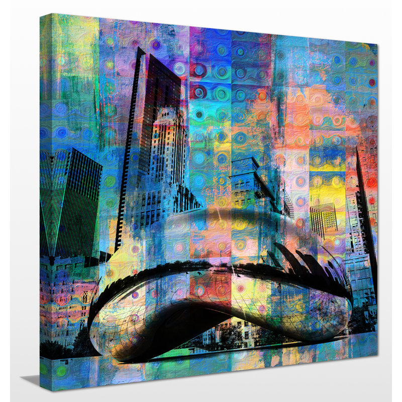 « the bean, chicago », reproduction d’impression sur toile tendue studio, H 28 po x l 28 po