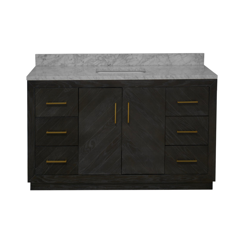 Ensemble de meuble-lavabo l 60 po Sadelle, Chêne foncé