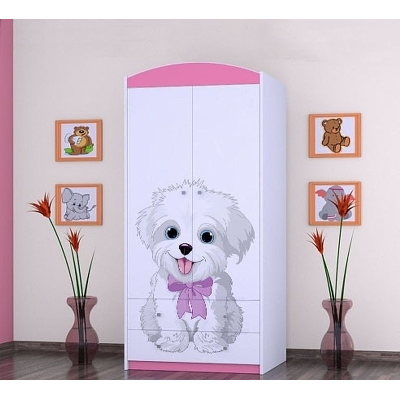 Nieto 2 Door Wardrobe, Pink