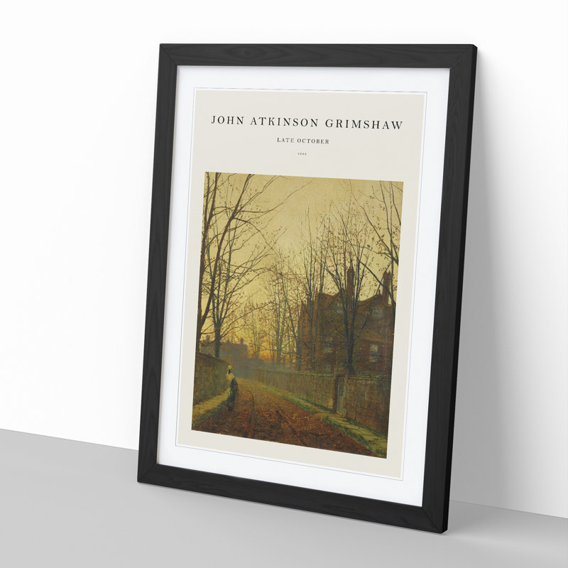 Late October by John Atkinson Grimshaw - Picture Frame Art Prints, Black Framed, 65cm H x 48cm W x 2cm D