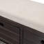 Banc de rangement avec panier amovible et 2 tiroirs, banc à chaussures entièrement assemblé avec coussin amovible-1205016681