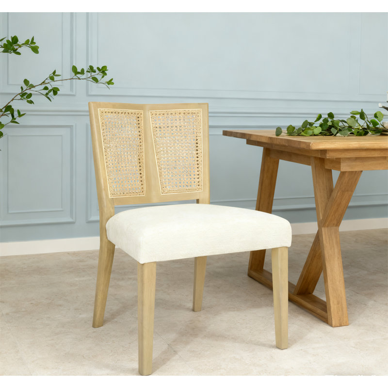 Chaise en rotin sans accoudoirs, Bois de frêne naturel