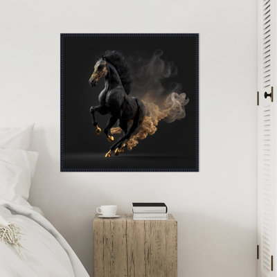 «Midnight Monarch Horse» par Judy, reproduction d'art sur toile encadrée
