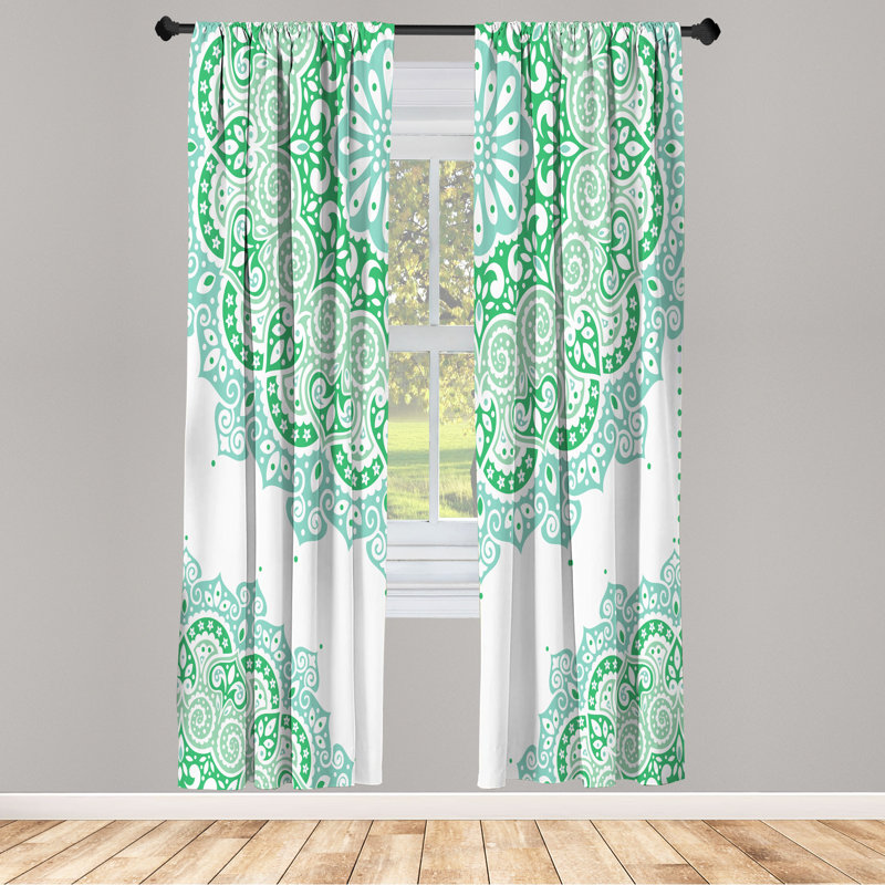 Semi Sheer Curtain Pair, Almond Green, 28" W x 95" L