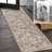 Keesha Bold Distressed Medallion Low-Pile Machine-Washable Blue/Cream Rug-963940555
