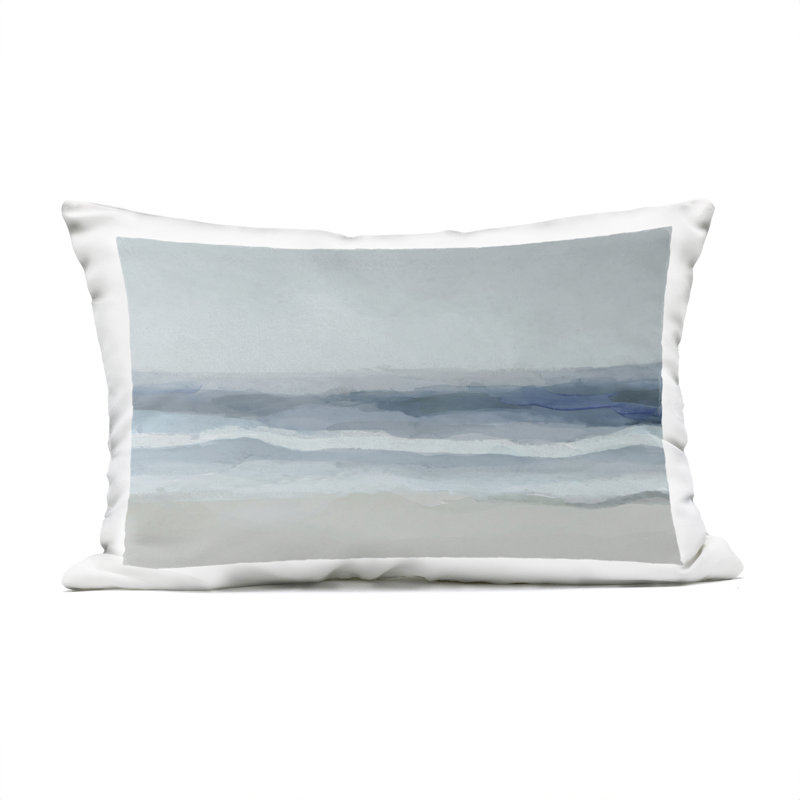 Coussin d'extérieur imprimé Mute Sky and Sea par Norm Stelfox, Mer grise