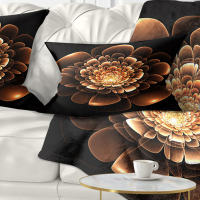 Coussin lombaire floral fractal scintillant