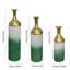 Vase de plancher décoratif en métal vert et blanc-133251296