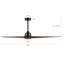 Antinisha 60" Solid Wood 3-Blade Propeller LED Ceiling Fan with Light Kit and Remote Control-1888130883
