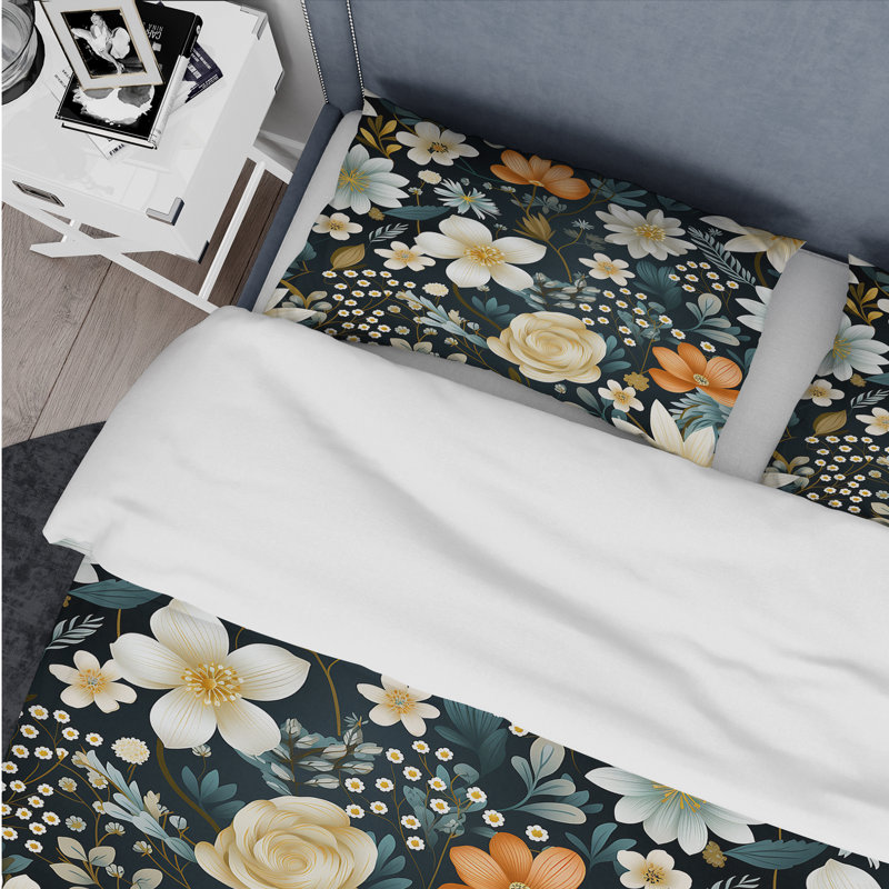 Ensemble de housse de couette Rustic Enchanting White Floral Impression I - Floral