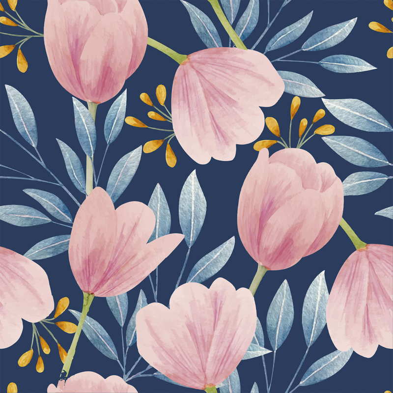 Henzley Peel & Stick Floral Tile, 102" L x 24" W
