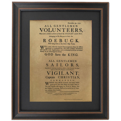 British Navy Recruiting Poster 1777 | Framed Textual Art Print on Antique Parchment