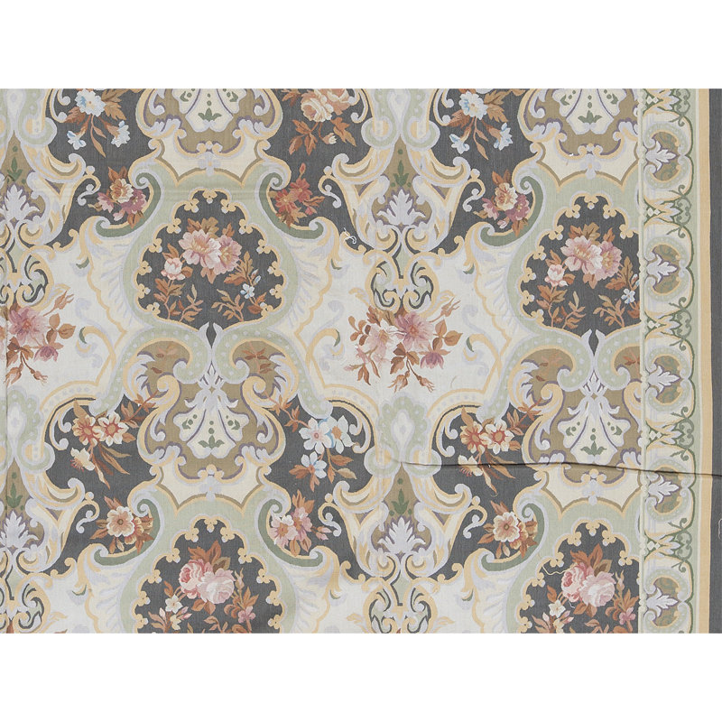 Hand-Knotted High-Quality Green and Green Area Rug