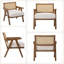 Chaise d'appoint Mid-Century moderne, chaises de salon confortables avec pieds en bois robuste, dossier en rotin-694099027
