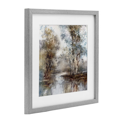 Meandering River Scene Framed Print Under Glass, design by T.C. Chiu