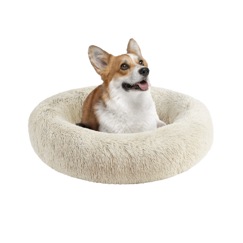 Serena Doughnut Oval Bed, 6.5" H x 30" W x 23" D, Medium (26 - 40 lbs), Tan