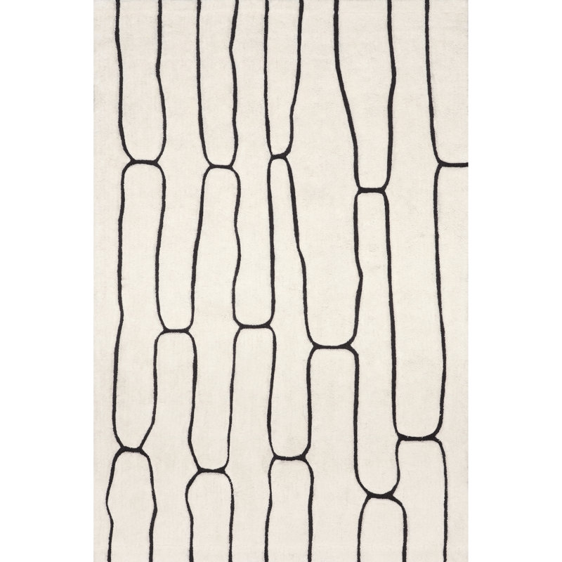 Tapis abstrait en laine de Nouvelle-Zélande, Rectangle 8 pi 6 po x 11 pi 6 po