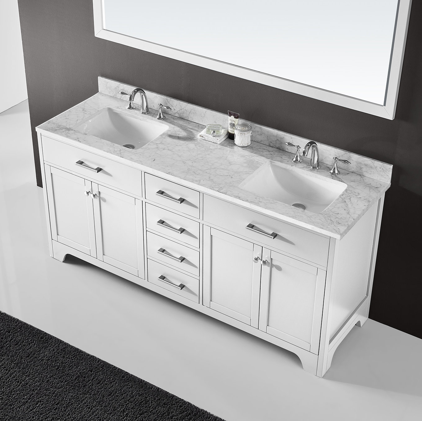 Highland Dunes Cassel 72" Double Bathroom Vanity Set | Wayfair