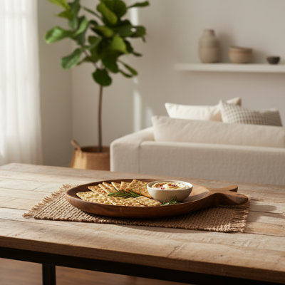 Plateau de service en bois d'acacia Marlee