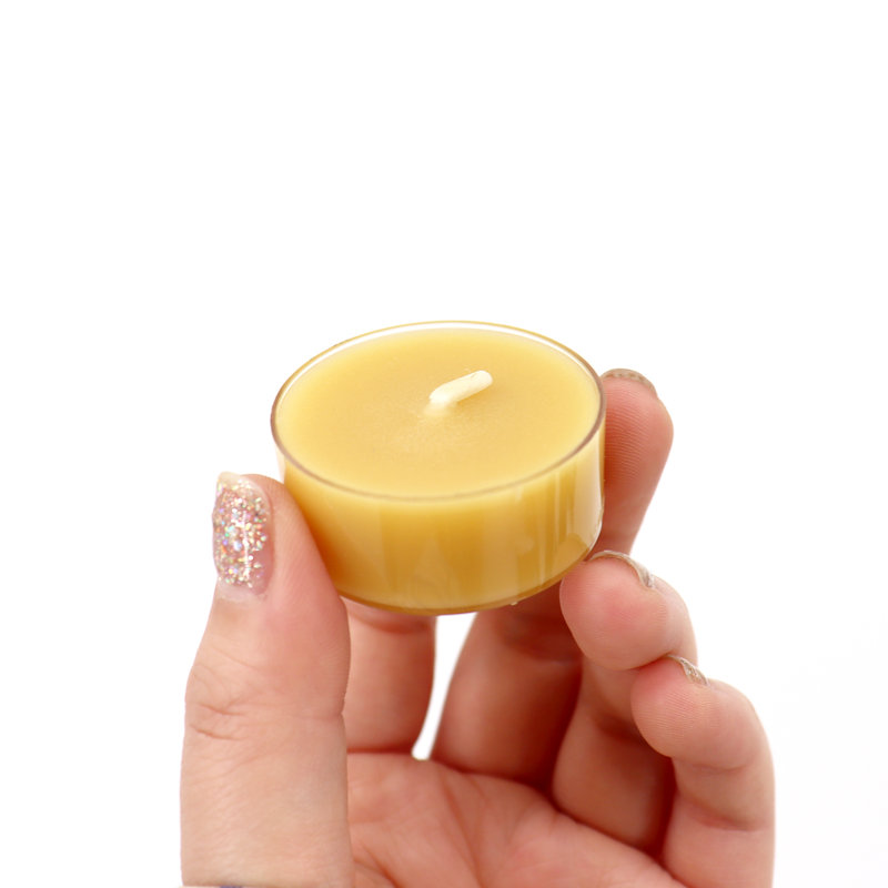 12-Pack Unscented Beeswax Tealight Candles,4 Hours Clean Long Burning