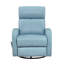 Fauteuil inclinable et oscillant avec mouvement pivotant et revêtement en cuir bleu