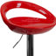 Tabouret de bar contemporain en plastique réglable en hauteur avec dossier arrondi avec découpe Hilia-29471267