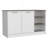 Ginger Kitchen Island, Three Open Shelves, Two Cabinets -White / Dark Brown, Kitchen Island