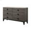 Commode en faux marbre et dessus en chêne gris rustique Avantika
