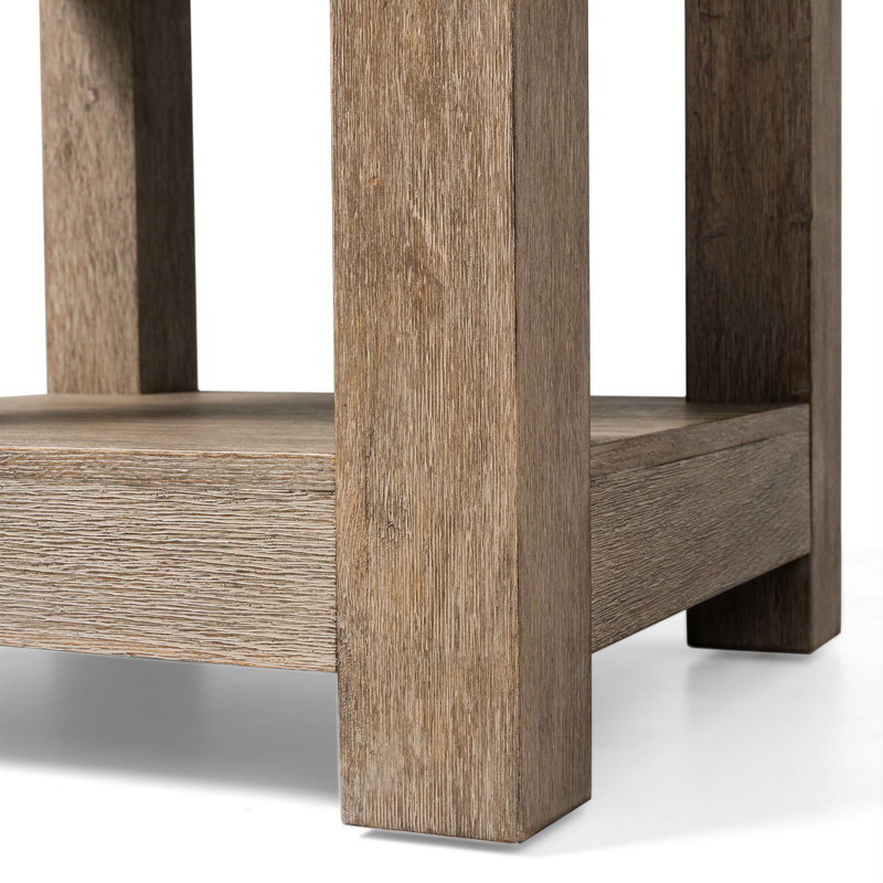 Maven Lane Paulo Wooden Side Table, Weathered Gray