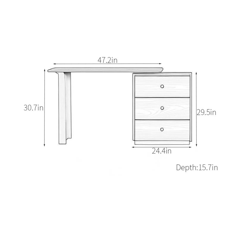 Commode en bois massif noir noyer