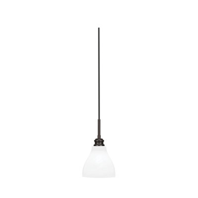 Mini-luminaire suspendu avec cordon Edge et verre marbré blanc 6,25 po