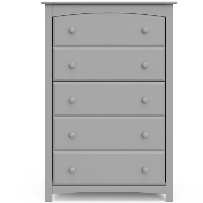 Commode à 5 tiroirs l 33,35 po Dunistan, Gris clair