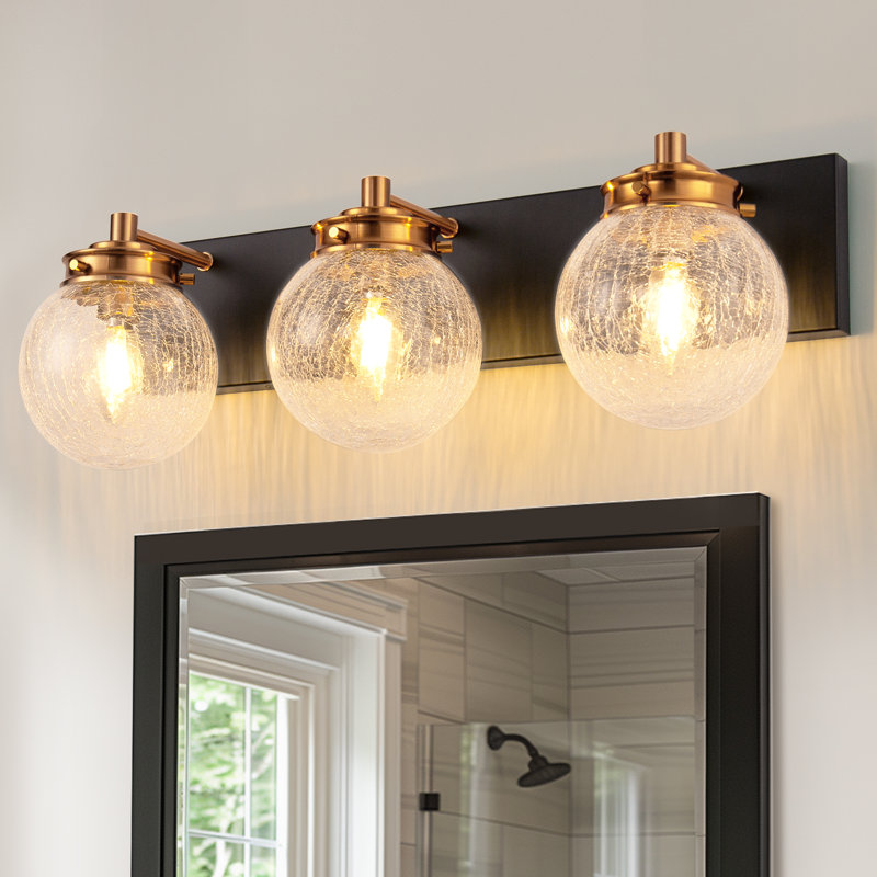 Modern Sphere Crackle Glass Vanity Light