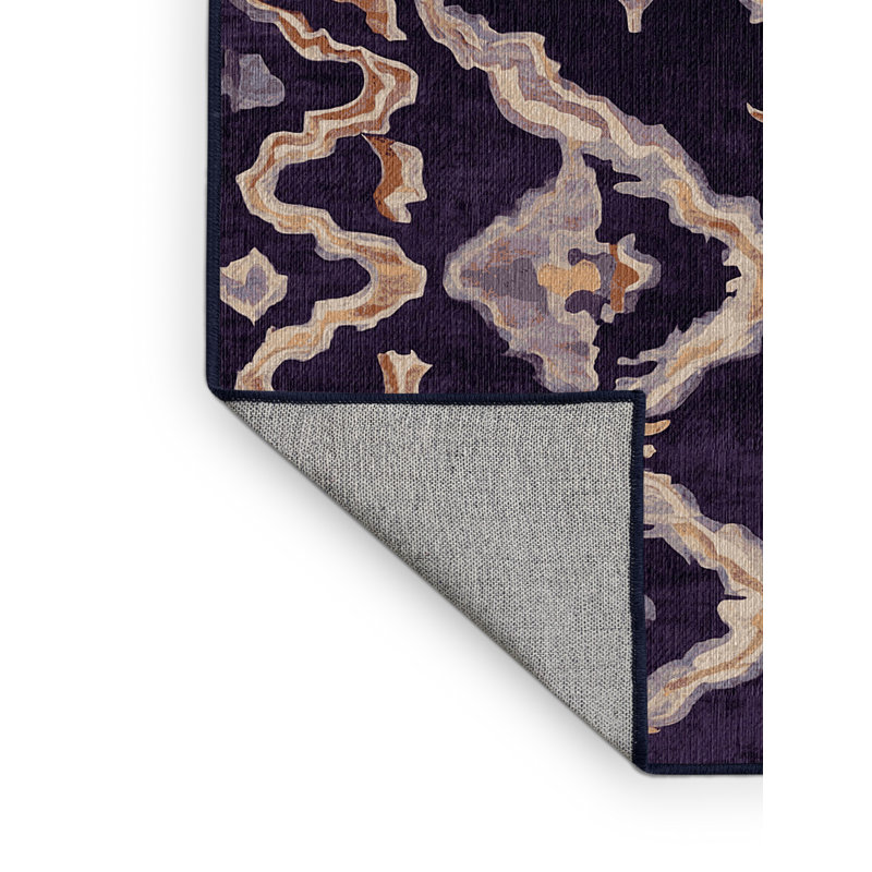 Tapis mauve lavable à la machine, Rectangle 7 pi x 9 pi