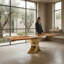 Calliope Solid Wood Pedestal Dining Table-385802651